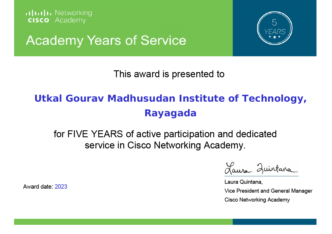 Academy 5 Years of Service (Award) in Cisco Netacad